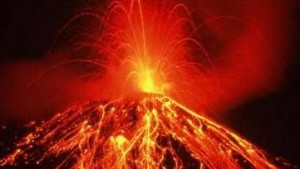 arenal volcano night eruption from tabacon hot springs costa rica